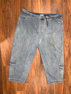 NorthStyle Light Blue Trendy Cargo Barrel Y2K Pants with Drawstring size XL 152